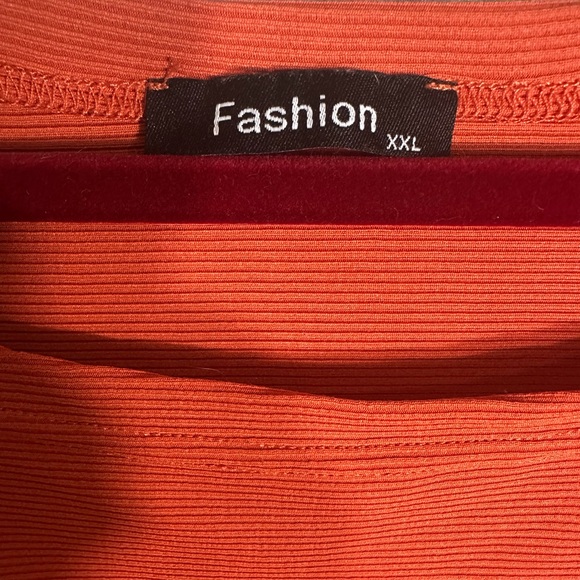Fashion Orange Ribbed Top XXL - Picture 2 of 5